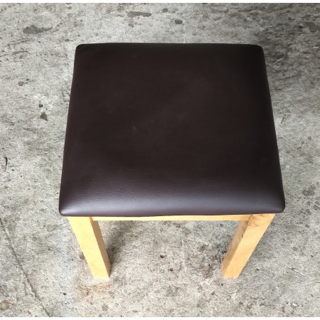 Rustic Oak : Ghế Đôn Gỗ Sồi - Mặt Nệm 